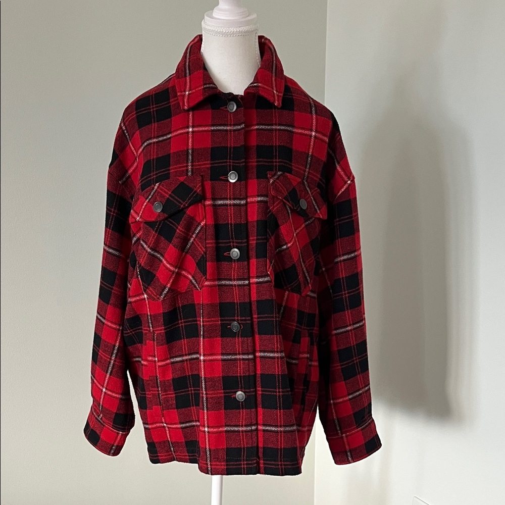 Zara Red and Black Plaid jacket
